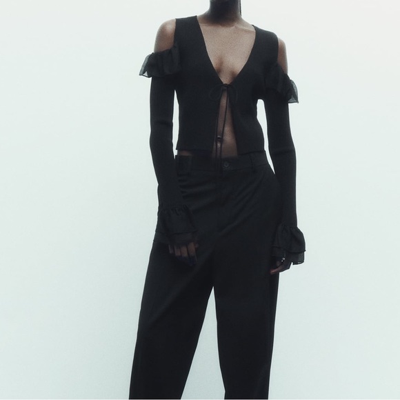 Zara Sweaters - Zara ruffle knit top